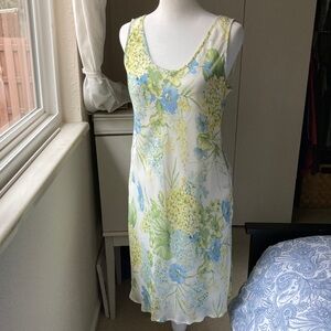 Express Floral Midi Dress - Green, Blue, Yellow